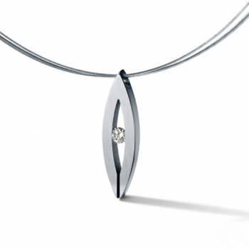 Damenanhänger Navette mit Diamant